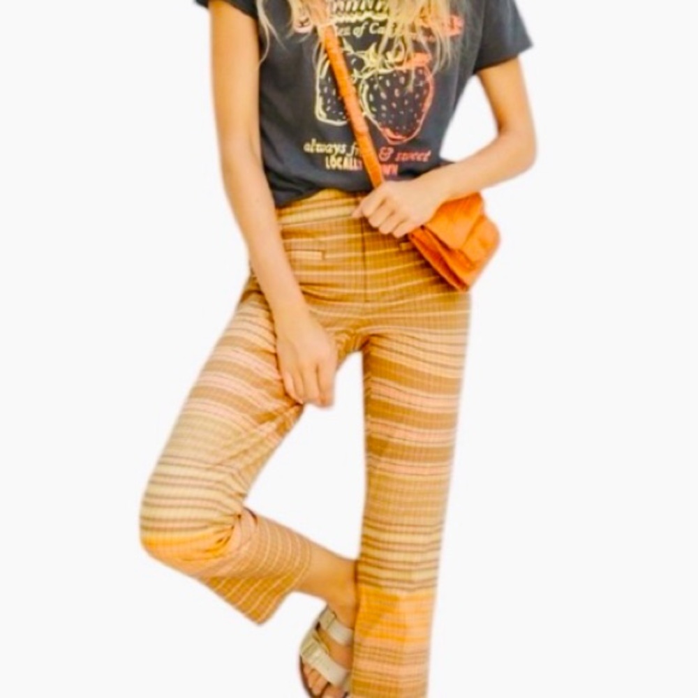 Anthropologie Tan Boot Cut Flare Pants